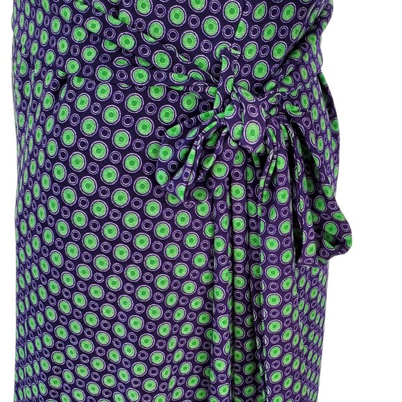 Tommy Hilfiger Wrap Dress Women's Size 6 Blue Green Polka Dot V Neck Long Sleeve - Picture 10 of 14